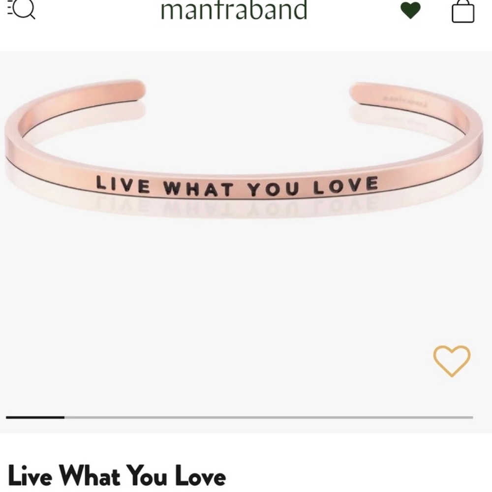 Authentic 18k Rose Gold Plated Mantraband Bracelet “LIVE WHAT YOU LOVE”